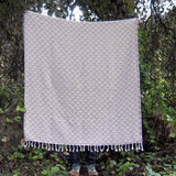 Organic Throw Blanket - Tan & Beige From West Path
