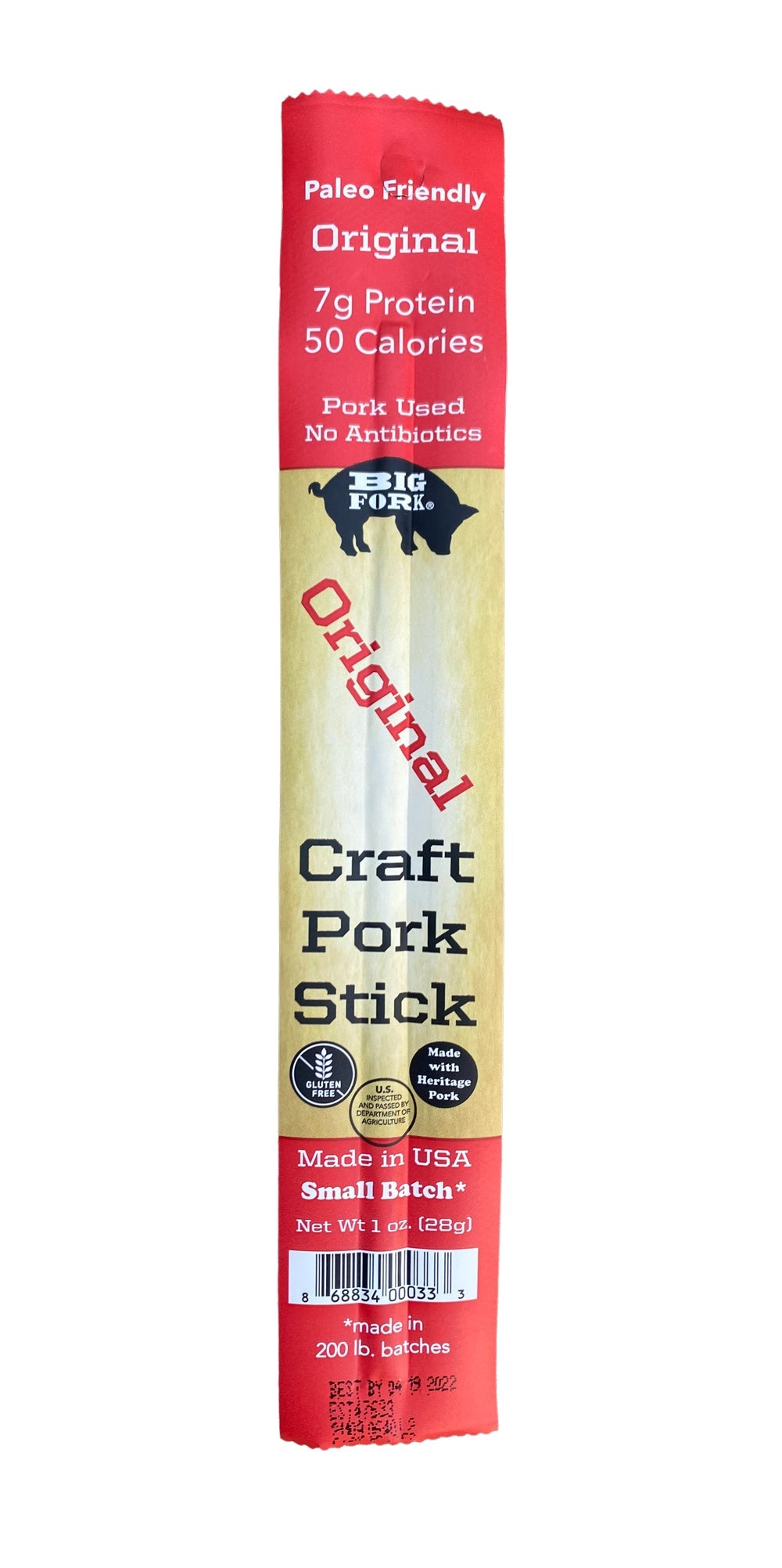 Craft Pork Snack Sticks - One Case (20 sticks) from Big Fork Brands