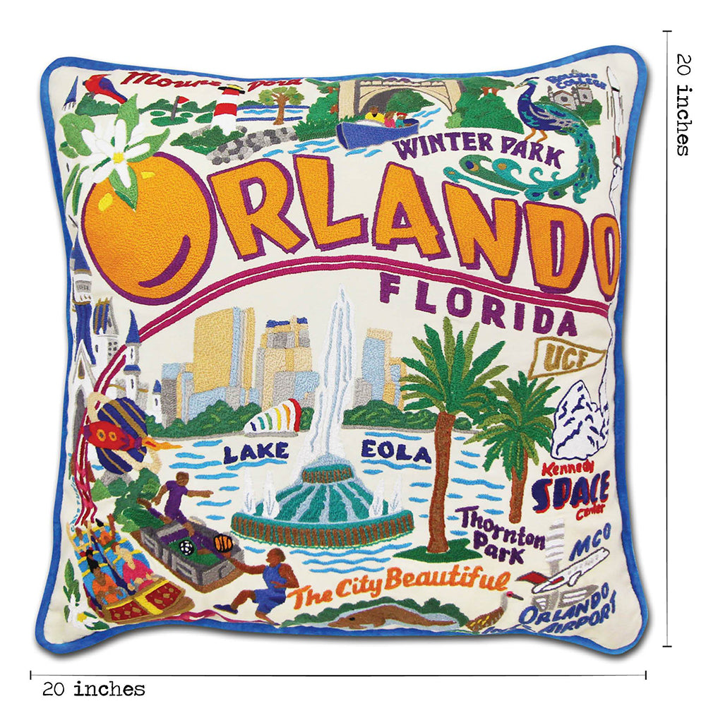 Orlando Hand-Embroidered Pillow from Quirks!