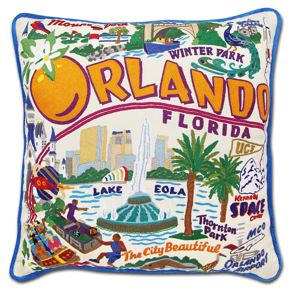 Orlando Hand-Embroidered Pillow from Quirks!