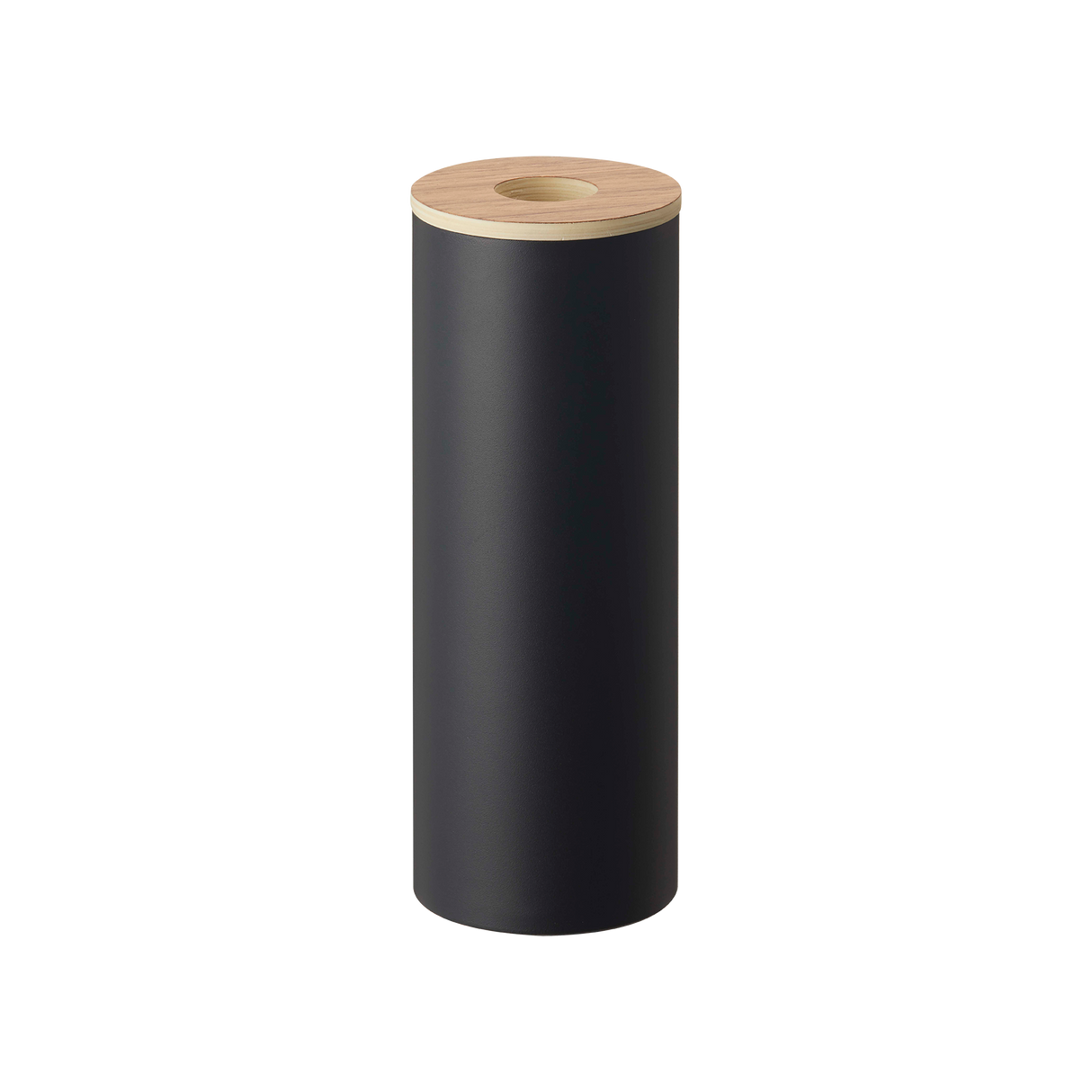 Round Tissue Case - Steel + Wood from Yamazaki Home
