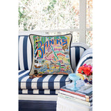Outer Banks Hand-Embroidered Pillow from Quirks!