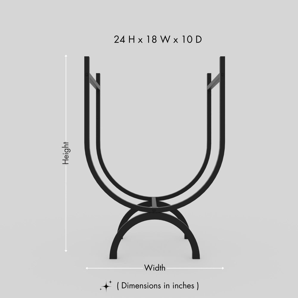 Oval Shaped Metal Log Holder from VITAHOME DESIGN LLC