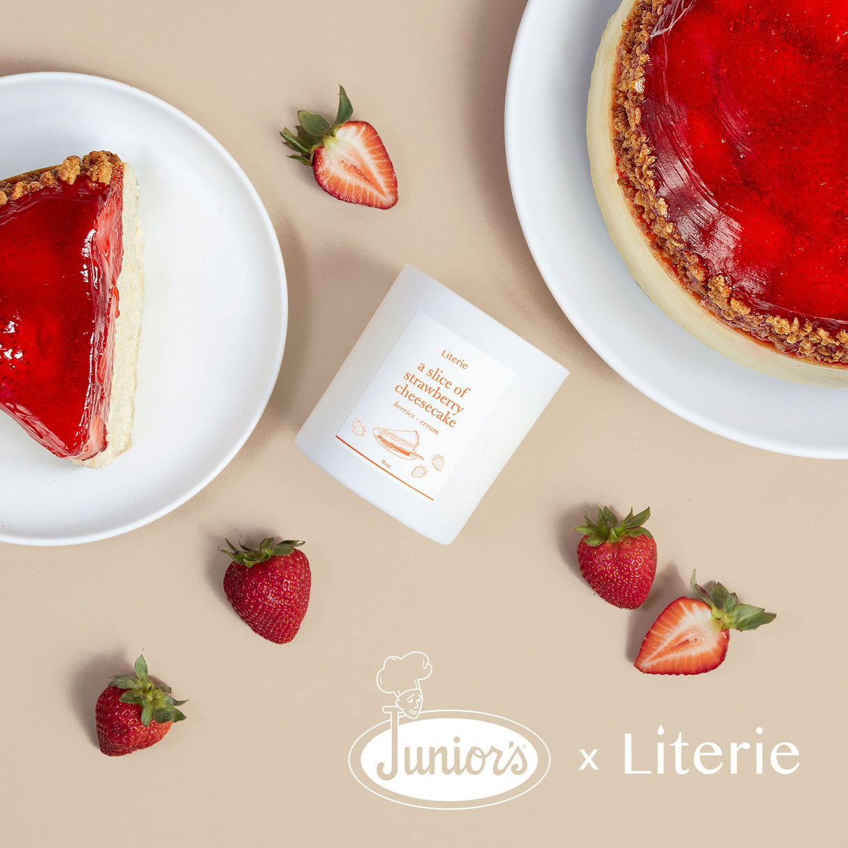A Slice of Strawberry Cheesecake from Literie Candles