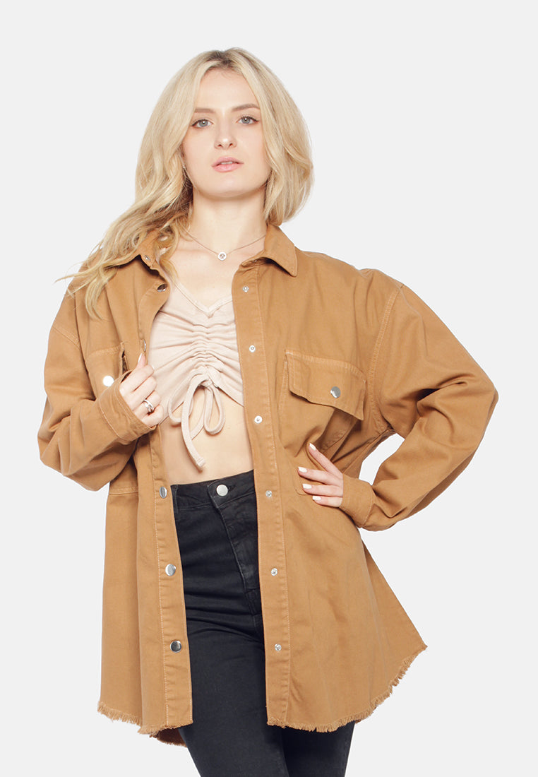 Oversized Long Sleeve Shacket from London Rag International