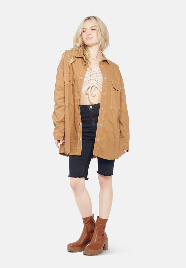 Oversized Long Sleeve Shacket from London Rag International
