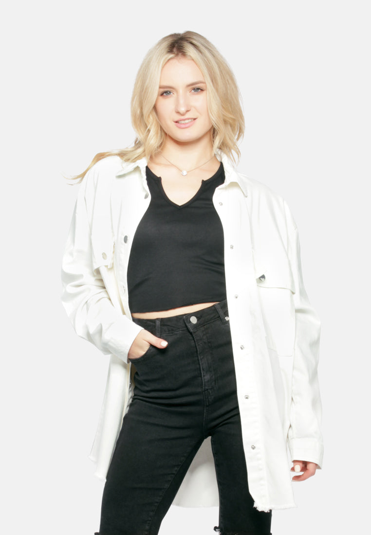 Oversized Long Sleeve Shacket from London Rag International