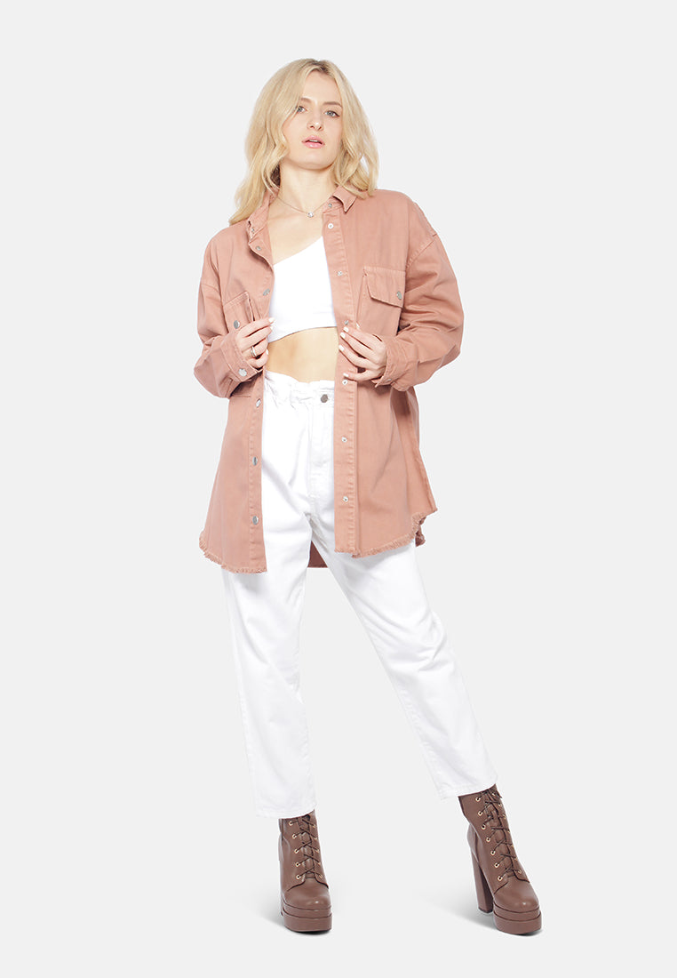 Oversized Long Sleeve Shacket from London Rag International