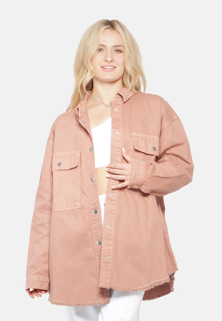 Oversized Long Sleeve Shacket from London Rag International