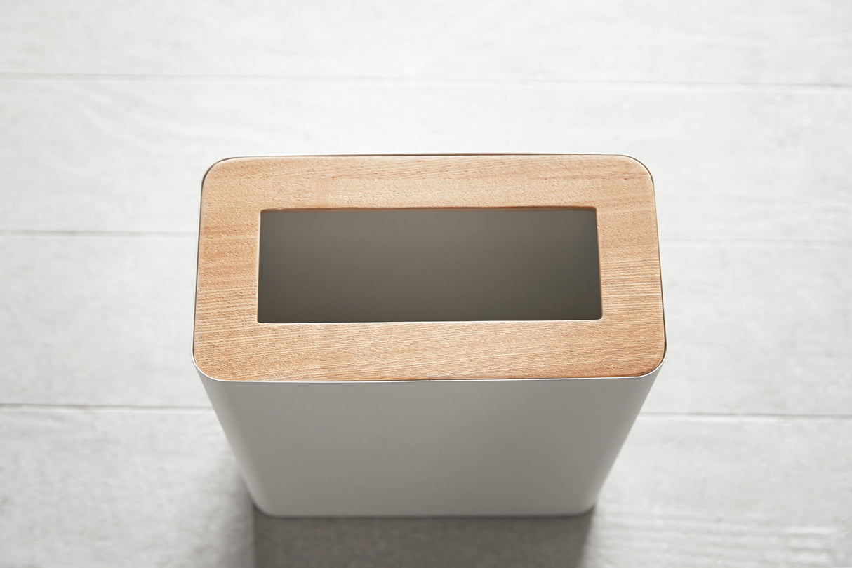 Trash Can - Two Styles - Steel + Wood from Yamazaki Home