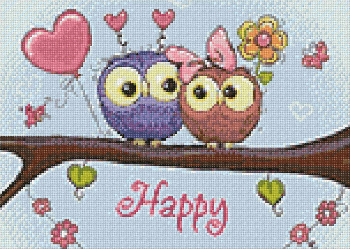 Owl Date WD2320 14.9 x 10.6 inches Wizardi Diamond Painting Kit from Wizardi
