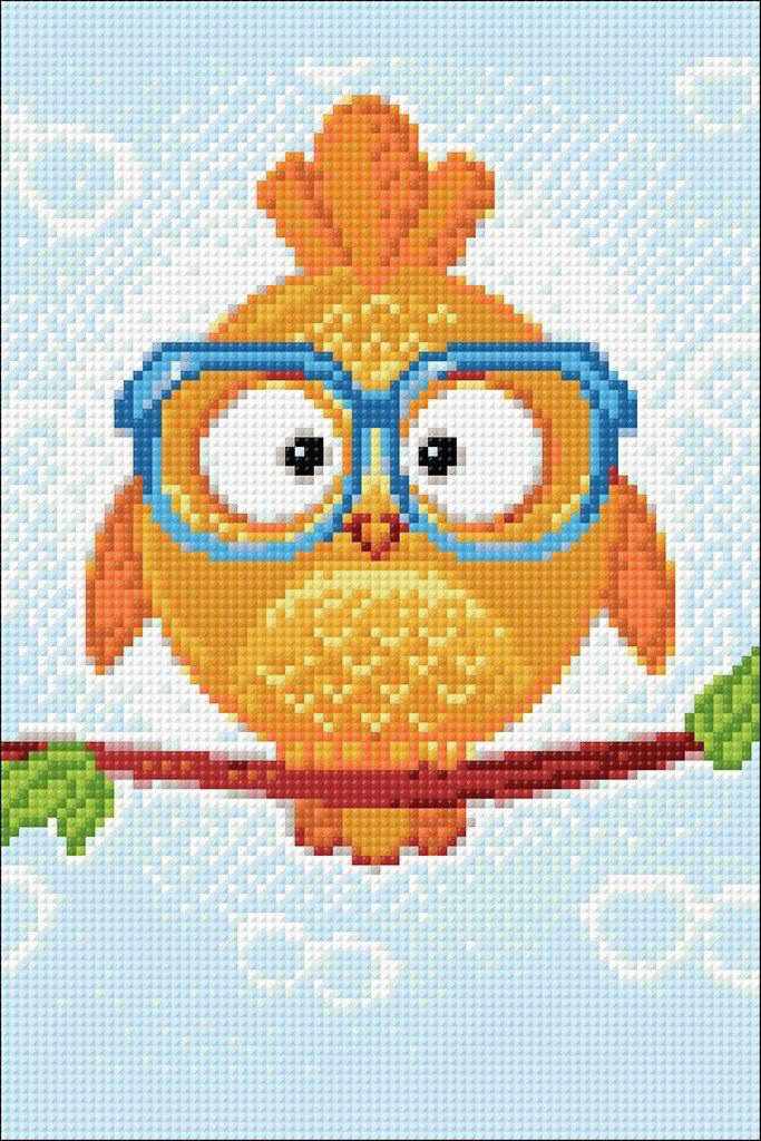 Owl Leo WD249 7.9 x 11.8 inches Wizardi Diamond Painting Kit from Wizardi