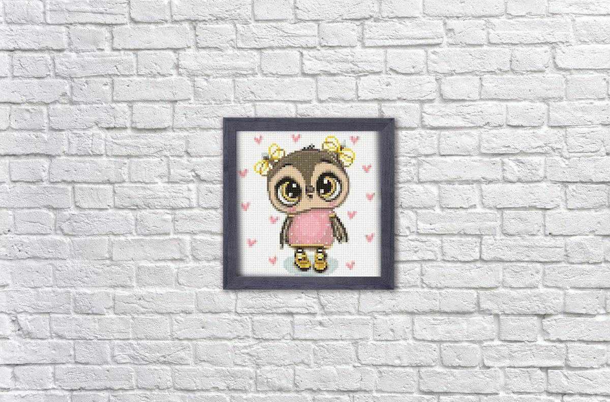 Owl Nika CS2374 7.9 x 7.9 inches Wizardi Diamond Painting Kit from Wizardi