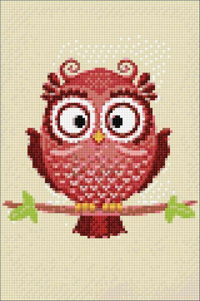 Owl Phil WD250 7.9 x 11.8 inches Wizardi Diamond Painting Kit from Wizardi