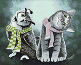 Owl with Kitten CS2571 19.7 x 15.8 inches Crafting Spark Diamond Painting Kit from Wizardi