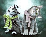 Owl with Kitten CS2571 19.7 x 15.8 inches Crafting Spark Diamond Painting Kit from Wizardi