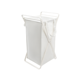 Laundry Hamper with Cotton Liner - Two Sizes - Steel + Cotton from Yamazaki Home