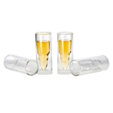 50 Caliber Shot Glasses Set - Set of 4 - Each holds 2 Ounces - Tactical Bullet Casings Shot Glasses from The Wine Savant