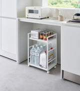 Two-Tier Hideaway Storage Cart (24" H)  - Steel from Yamazaki Home