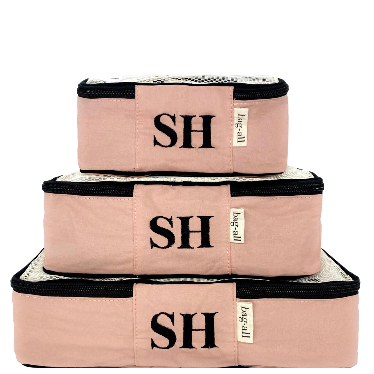 Cotton Packing Cubes, Print, 3-pack Pink/Blush From Bag-all