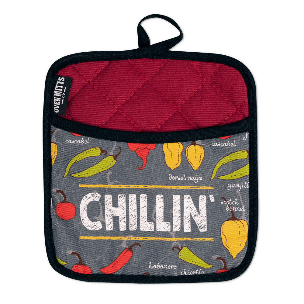 Chillin' Chillies Oven Mitts And Potholder Set From Zapps Clothing