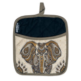 Elephant Boho Oven Mitts And Potholder Set From Zapps Clothing