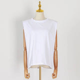 Padded Shoulder Sleeveless Tee From Kawaii Stop