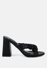 Page 3 Scrunchie Strap Block Sandals from London Rag International