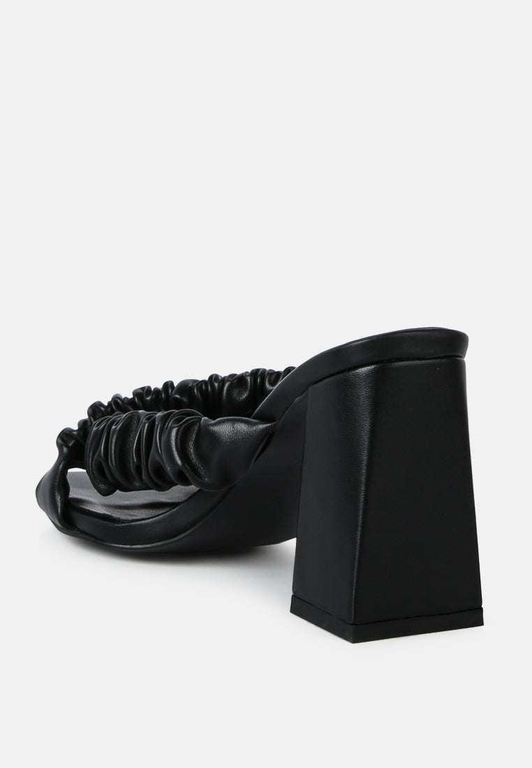 Page 3 Scrunchie Strap Block Sandals from London Rag International