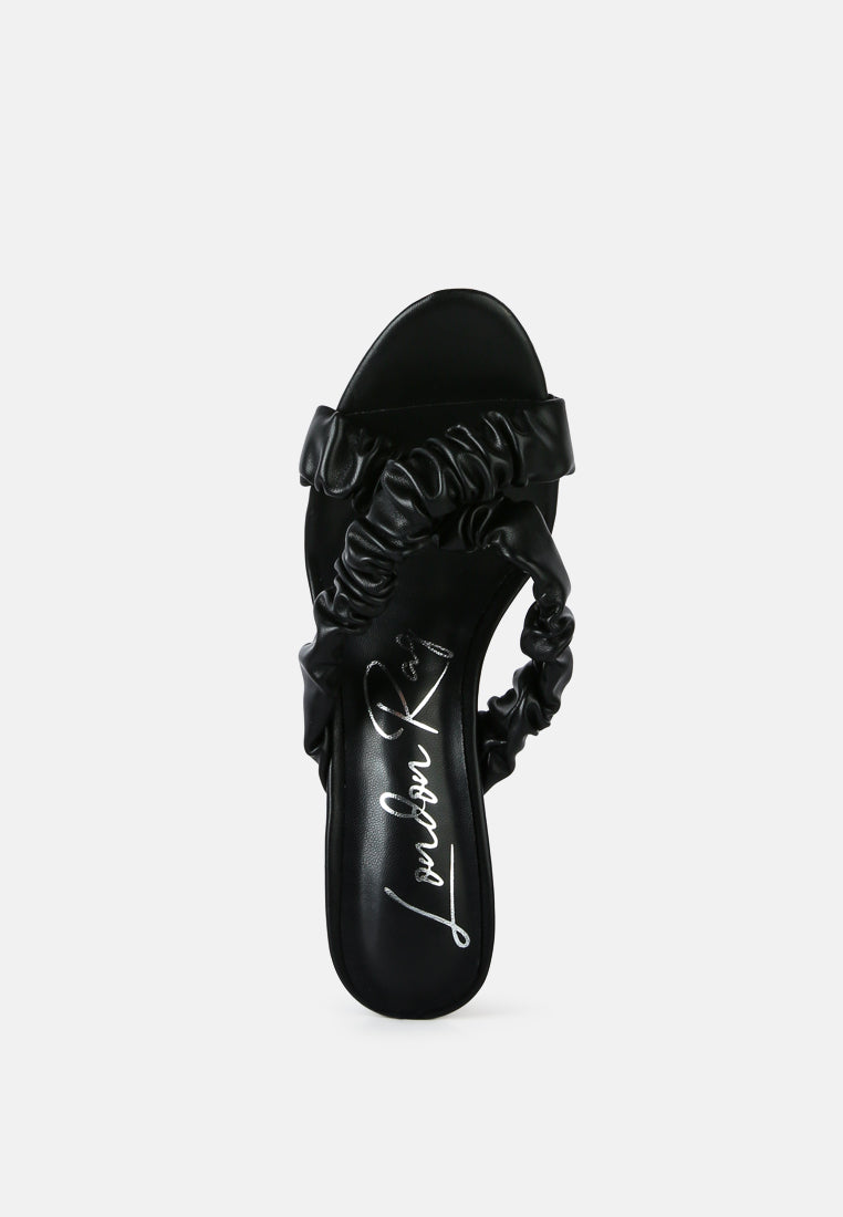 Page 3 Scrunchie Strap Block Sandals from London Rag International