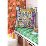 Palm Beach Hand-Embroidered Pillow from Quirks!