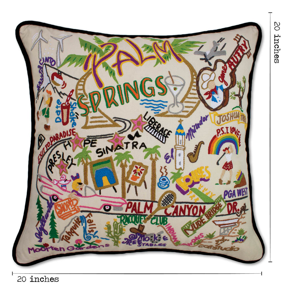 Palm Springs Hand-Embroidered Pillow from Quirks!