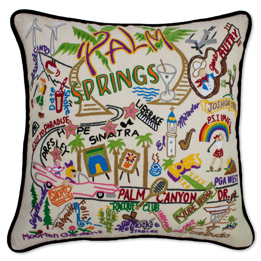 Palm Springs Hand-Embroidered Pillow from Quirks!