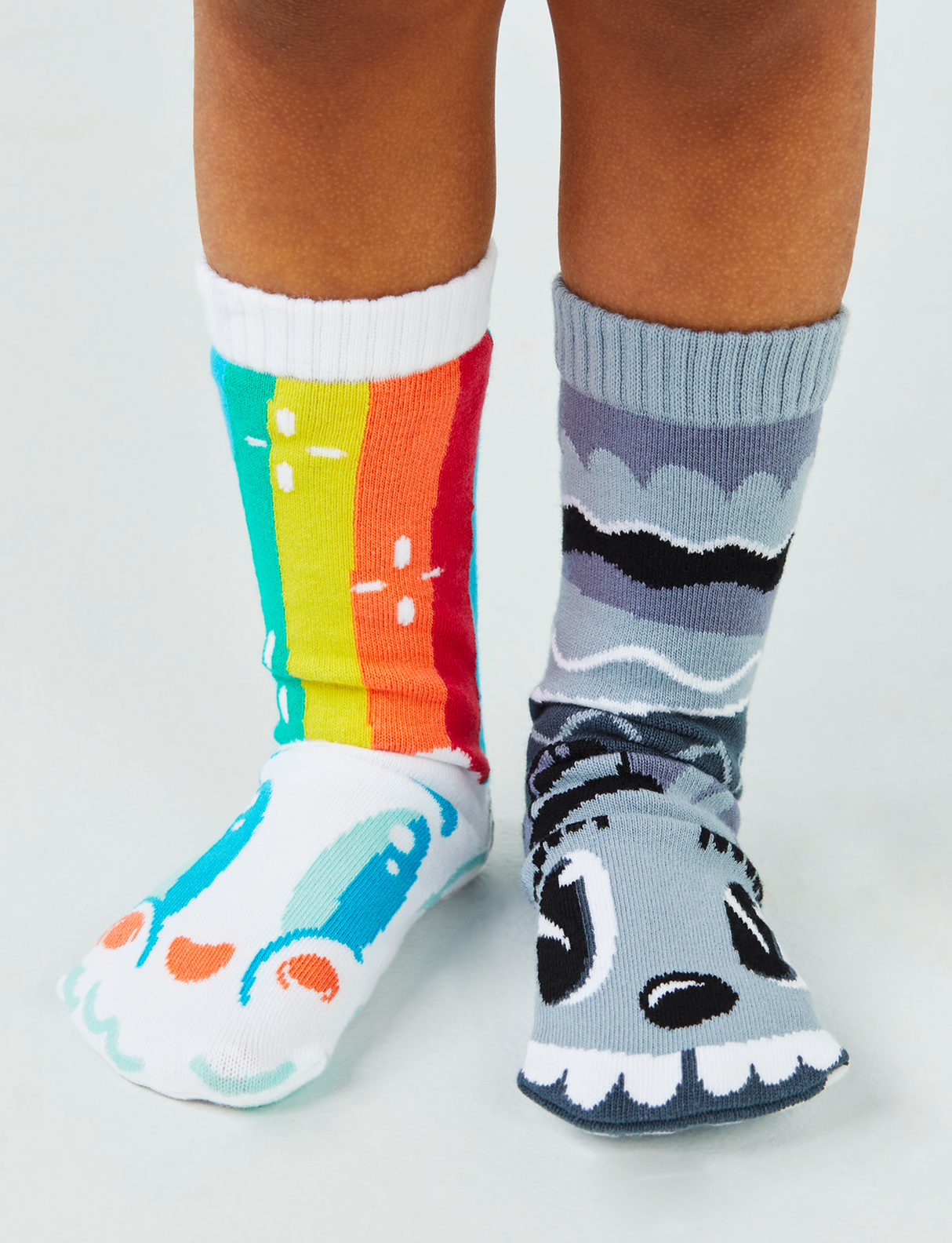 KIDS RAINBOWFACE & MR. GRAY NO SLIP SOCKS from Pals Socks
