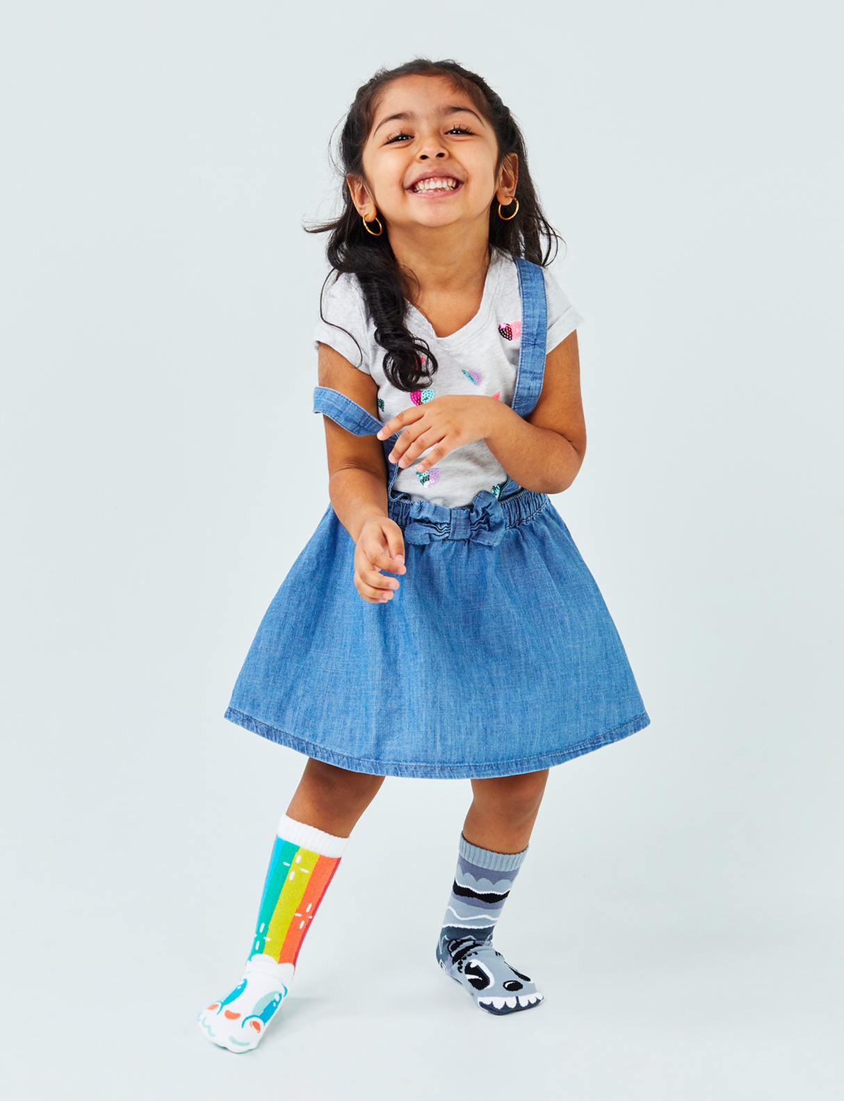 KIDS RAINBOWFACE & MR. GRAY NO SLIP SOCKS from Pals Socks