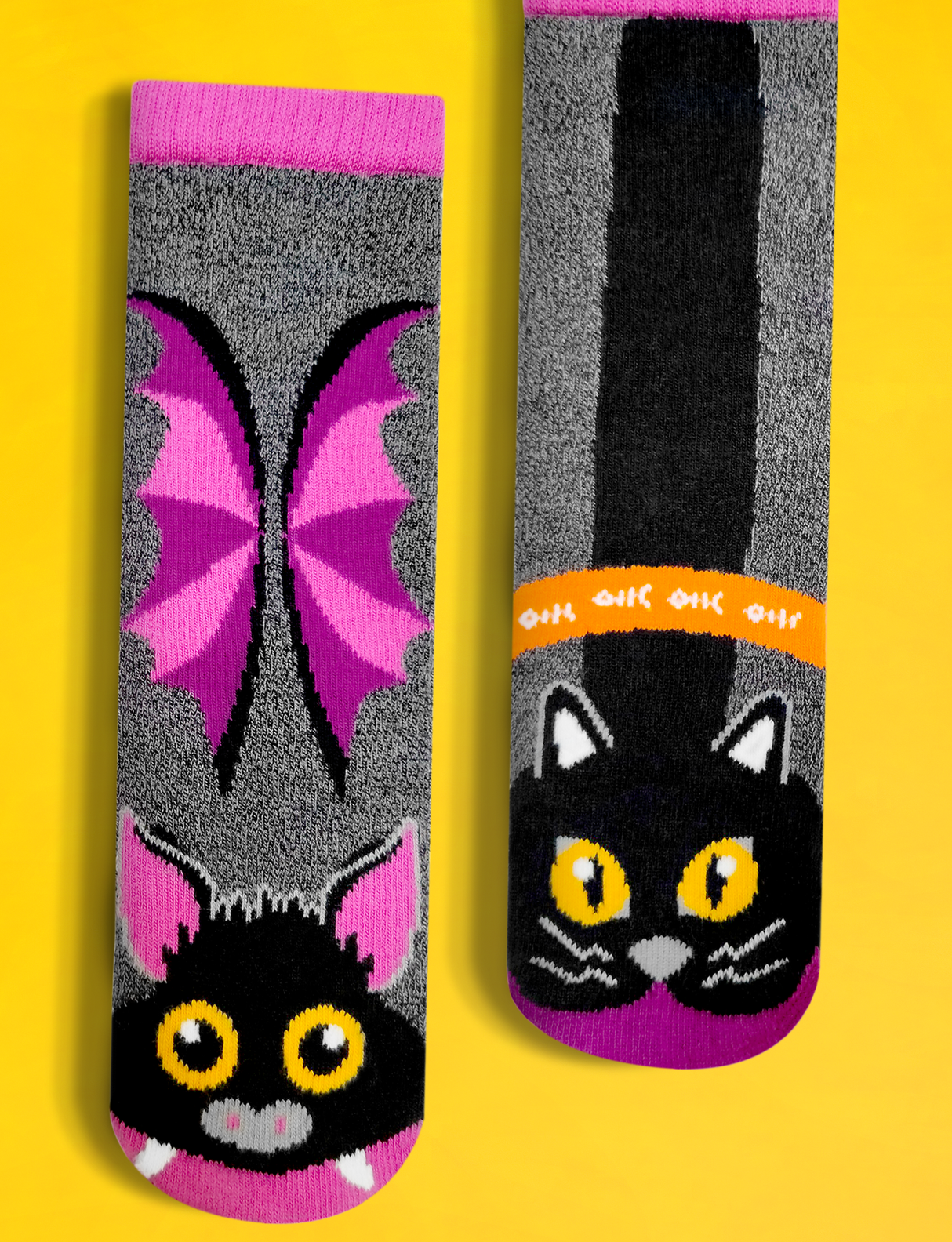 KIDS BAT & BLACK CAT NO SLIP SOCKS from Pals Socks