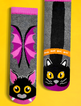 KIDS BAT & BLACK CAT NO SLIP SOCKS from Pals Socks