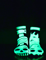 KIDS GHOST & SKELETON GLOW-IN-THE-DARK NO SLIP SOCKS from Pals Socks