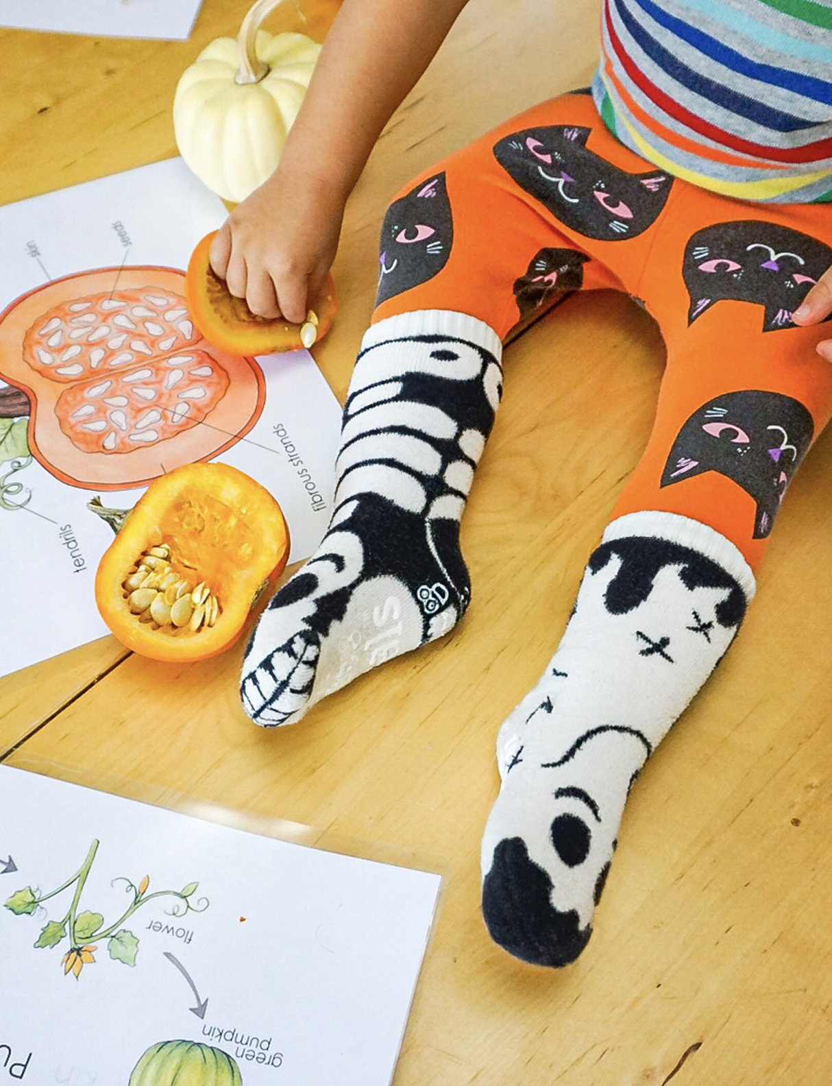 KIDS GHOST & SKELETON GLOW-IN-THE-DARK NO SLIP SOCKS from Pals Socks