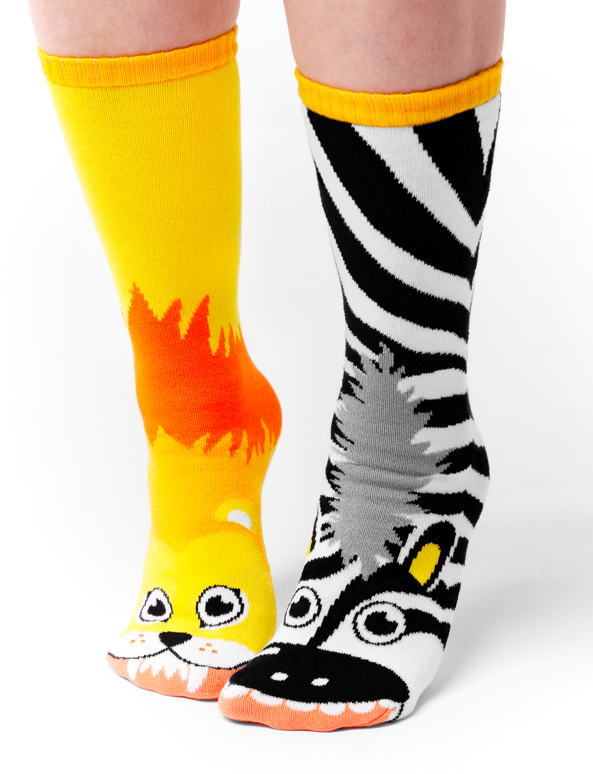 ADULT LION & ZEBRA SOCKS from Pals Socks