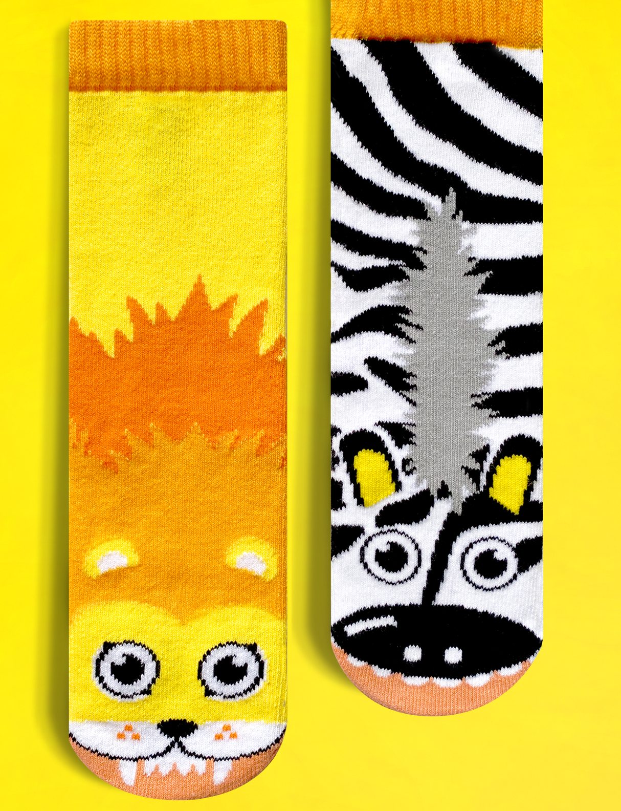ADULT LION & ZEBRA SOCKS from Pals Socks