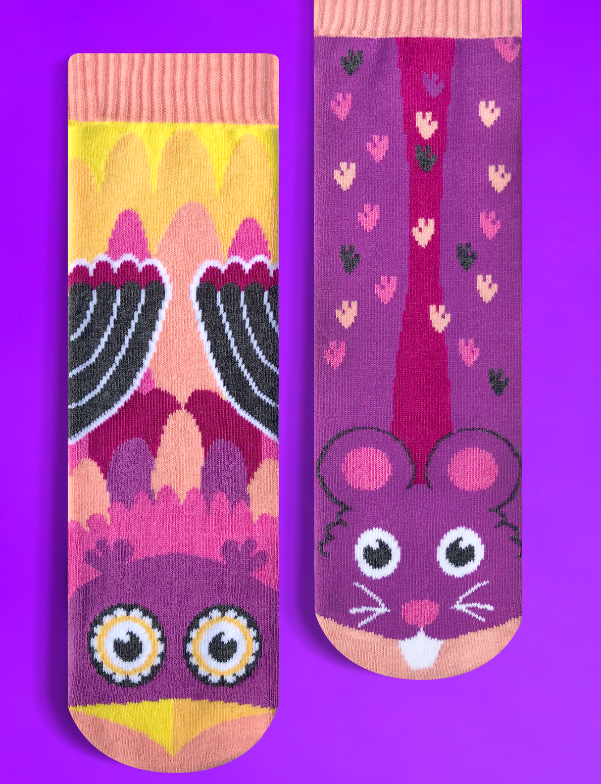 KIDS OWL & MOUSE NO SLIP SOCKS from Pals Socks