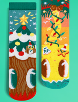 KIDS PINEY & COCO CHRISTMAS TREES NO SLIP SOCKS from Pals Socks