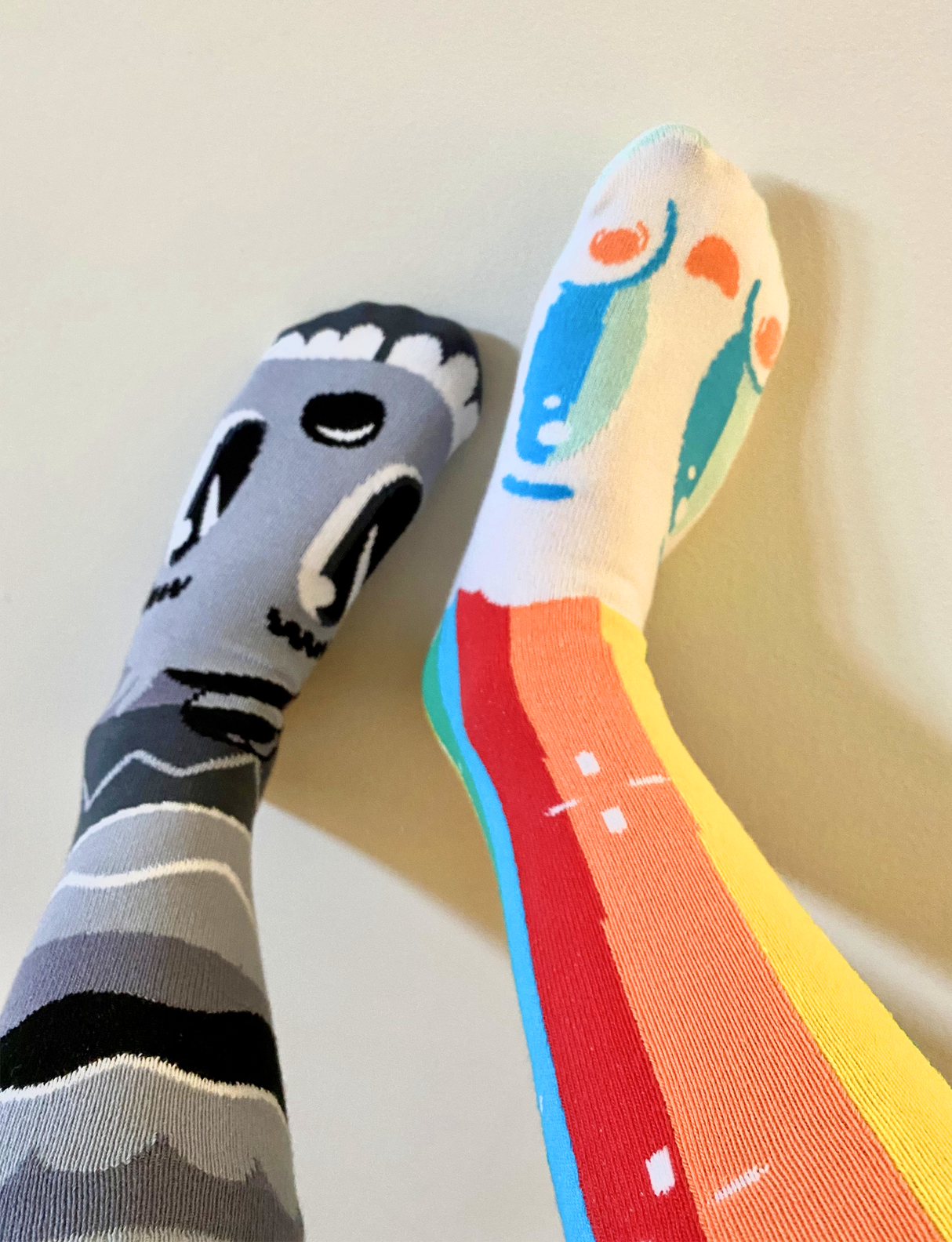 ADULT RAINBOWFACE & MR. GRAY SOCKS from Pals Socks