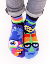 KIDS SILLY & SERIOUS NO SLIP SOCKS from Pals Socks