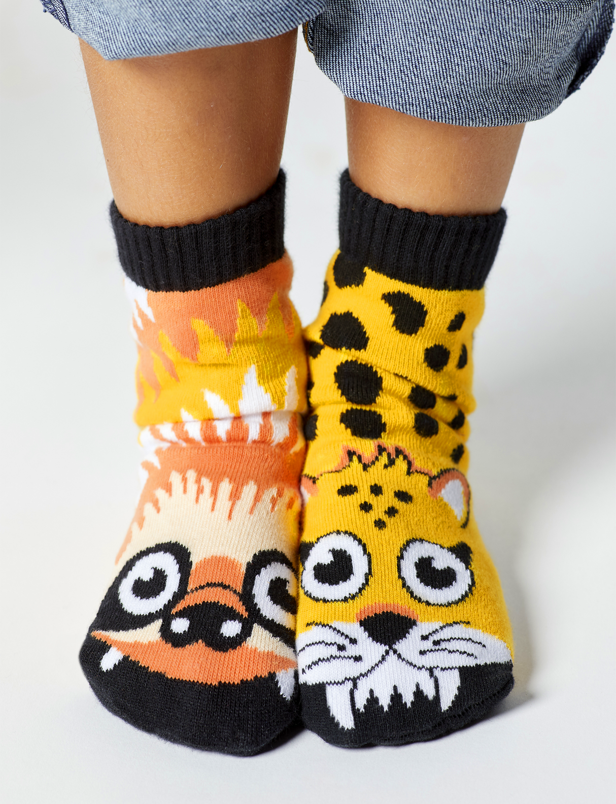 KIDS SLOTH & CHEETAH NO SLIP SOCKS from Pals Socks