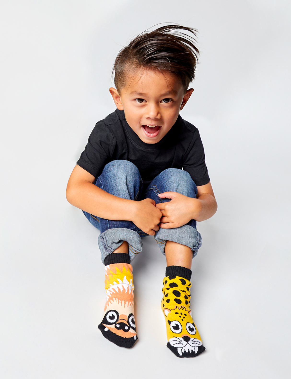 KIDS SLOTH & CHEETAH NO SLIP SOCKS from Pals Socks
