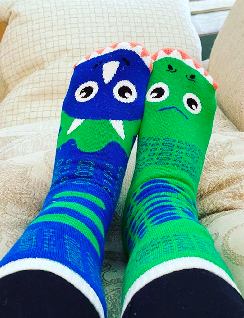 ADULT T-REX & TRICERATOPS SOCKS from Pals Socks