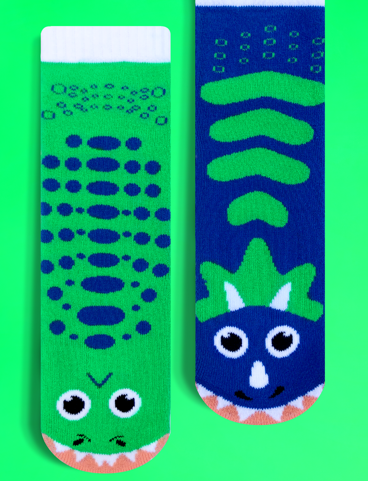 ADULT T-REX & TRICERATOPS SOCKS from Pals Socks