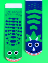 ADULT T-REX & TRICERATOPS SOCKS from Pals Socks